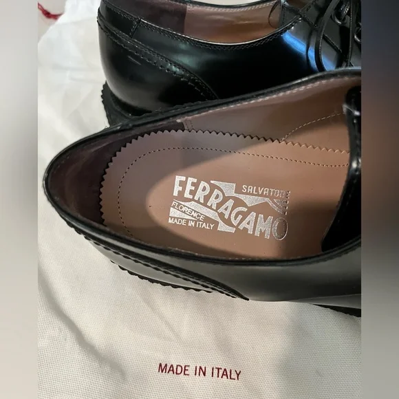 Salvatore Ferragamo Black Derby Shoes - Picture 4 of 5